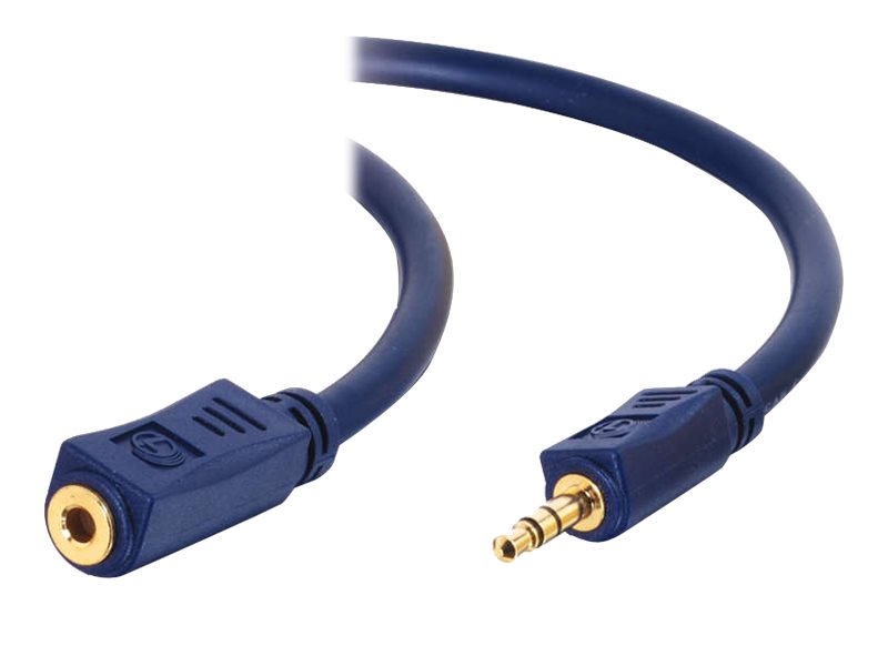 C2G Velocity - Rallonge de câble audio - mini-phone stereo 3.5 mm mâle pour mini-phone stereo 3.5 mm femelle - 50 cm - blindé - 80283 - Accessoires pour systèmes audio domestiques