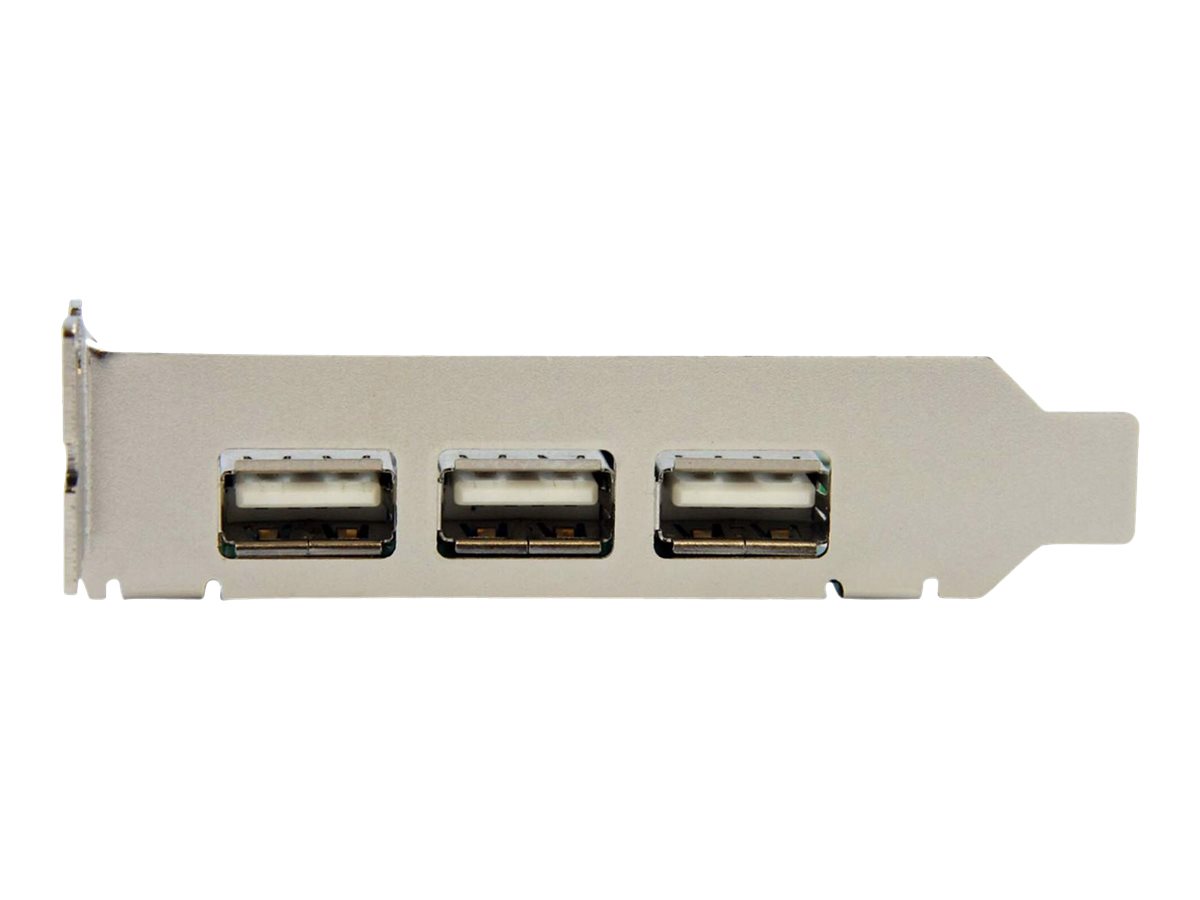 StarTech.com Carte contrôleur PCIe à 4 ports USB 2.0 - 3x USB A externe - 1x USB A interne - Adaptateur USB - PCIe profil bas - USB, USB 2.0 - 4 ports - pour P/N: ST4200MINI2 - PEXUSB4DP - Contrôleurs USB