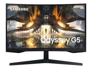 Samsung Odyssey G5 S27AG550EP - Écran LED - jeux - incurvé - 27" - 2560 x 1440 WQHD @ 165 Hz - VA - 300 cd/m² - 2500:1 - HDR10 - 1 ms - HDMI, DisplayPort - noir - LS27AG550EPXEN - Écrans d'ordinateur