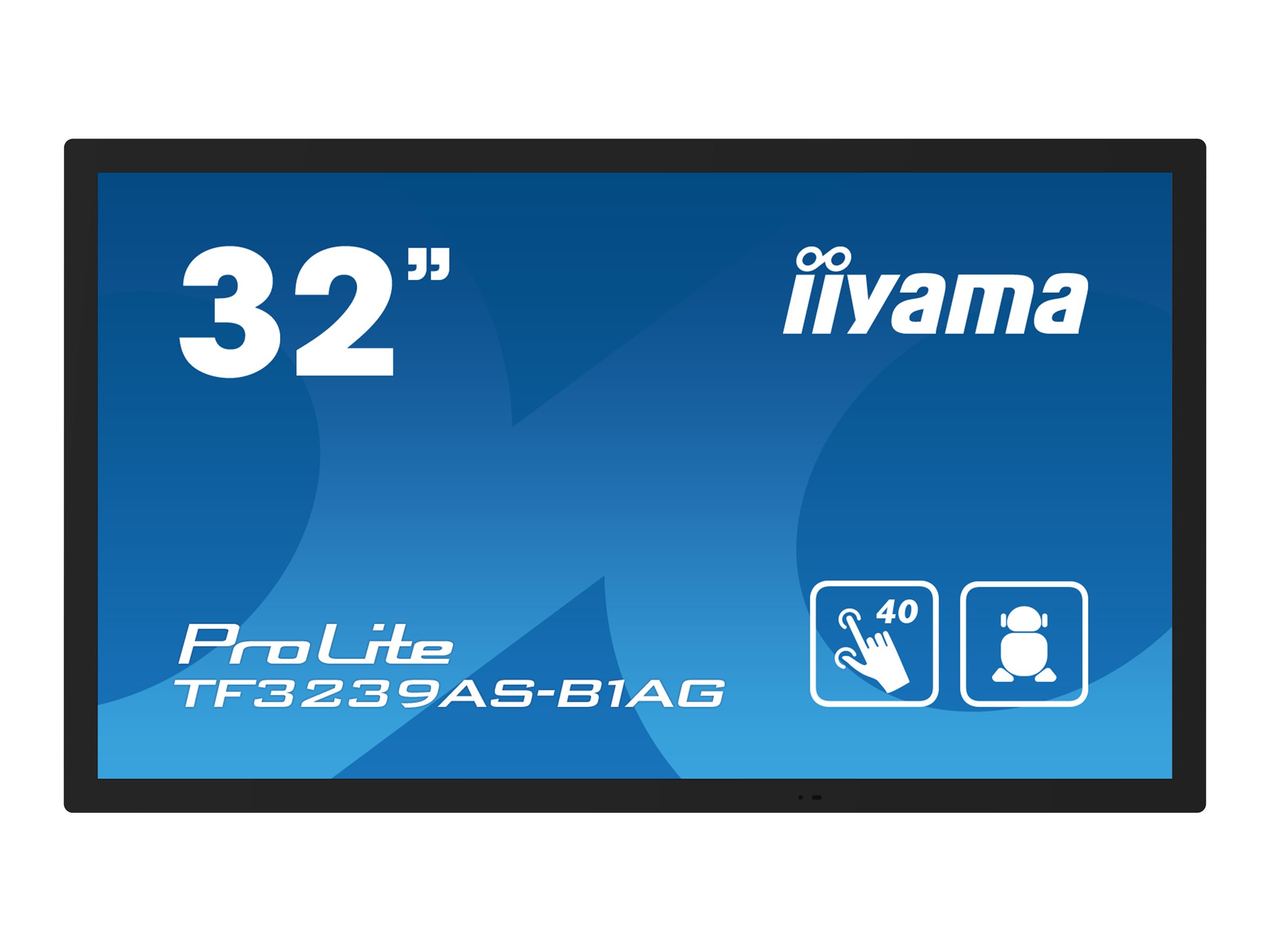 iiyama ProLite TF3239AS-B1AG - Classe de diagonale 32" (31.5" visualisable) écran LCD rétro-éclairé par LED - signalisation numérique - avec lecteur de média intégré et écran tactile (multipoint) - Android - 1080p 1920 x 1080 - noir - TF3239AS-B1AG - Écrans de signalisation numérique