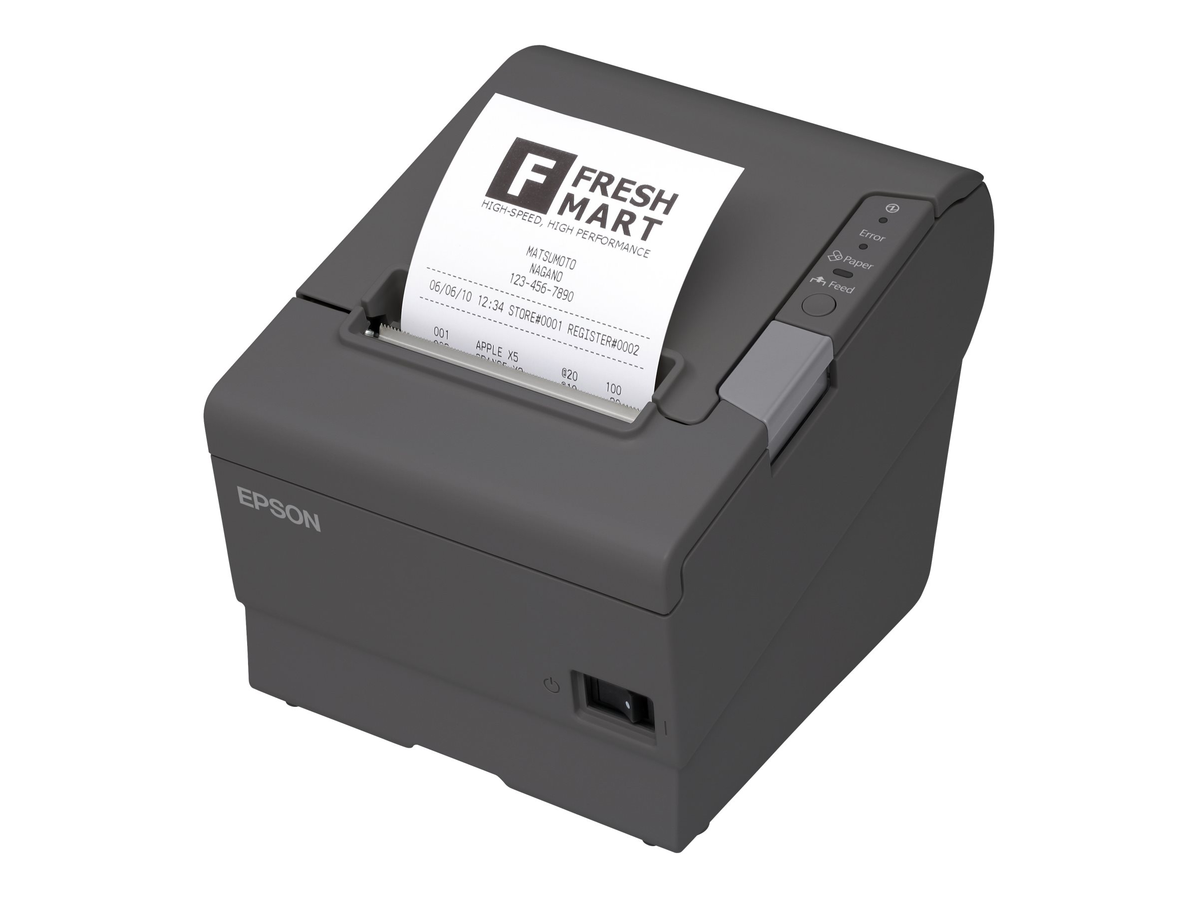Epson TM T88V - Imprimante de reçus - thermique en ligne - Rouleau (8 cm) - jusqu'à 300 mm/sec - USB, série - outil de coupe - gris foncé - C31CA85041 - Imprimantes de reçus POS