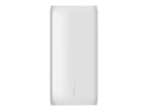 Belkin BOOST CHARGE - Banque d'alimentation - 20000 mAh - 30 Watt - Fast Charge, PD - 2 connecteurs de sortie (USB, 24 pin USB-C) - blanc - BPB002BTWT - Batteries spécifiques