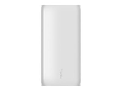 Belkin BOOST CHARGE - Banque d'alimentation - 20000 mAh - 30 Watt - Fast Charge, PD - 2 connecteurs de sortie (USB, 24 pin USB-C) - blanc - BPB002BTWT - Batteries spécifiques