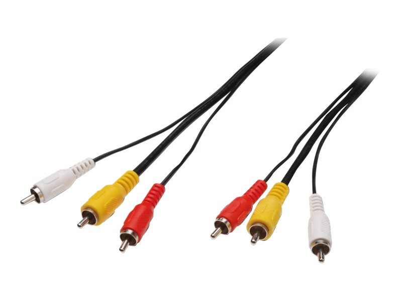 Uniformatic - Câble vidéo/audio - vidéo / audio composite - phono RCA x 3 mâle pour phono RCA x 3 mâle - 1.8 m - 40402 - Accessoires pour téléviseurs