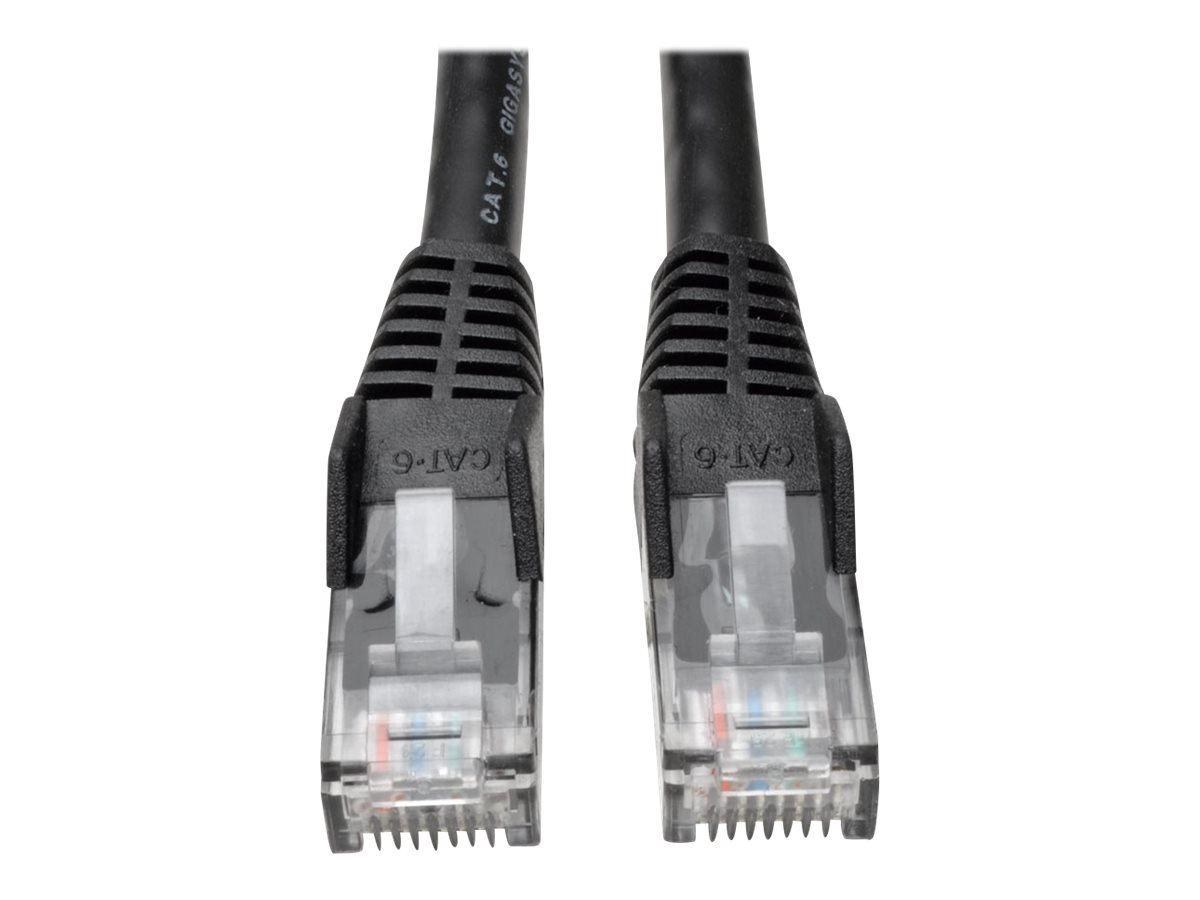 Eaton Tripp Lite Series Cat6 Gigabit Snagless Molded (UTP) Ethernet Cable (RJ45 M/M), PoE, Black, 3 ft. (0.91 m) - Cordon de raccordement - RJ-45 (M) pour RJ-45 (M) - 91.4 cm - UTP - CAT 6 - moulé, sans crochet, bloqué - noir - N201-003-BK - Câbles à paire torsadée