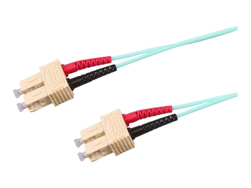 Uniformatic - Câble réseau - SC multi-mode (M) pour SC multi-mode (M) - 1 m - fibre optique - 50 / 125 microns - OM3 - sans halogène - aqua - 21201 - Câblesenfibres
