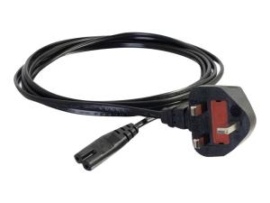 C2G Non-Polarised Power Cord - Câble d'alimentation - power IEC 60320 C7 pour BS 1363 (M) - CA 250 V - 3 m - moulé - noir - Royaume-Uni - 80613 - Câbles d'alimentation