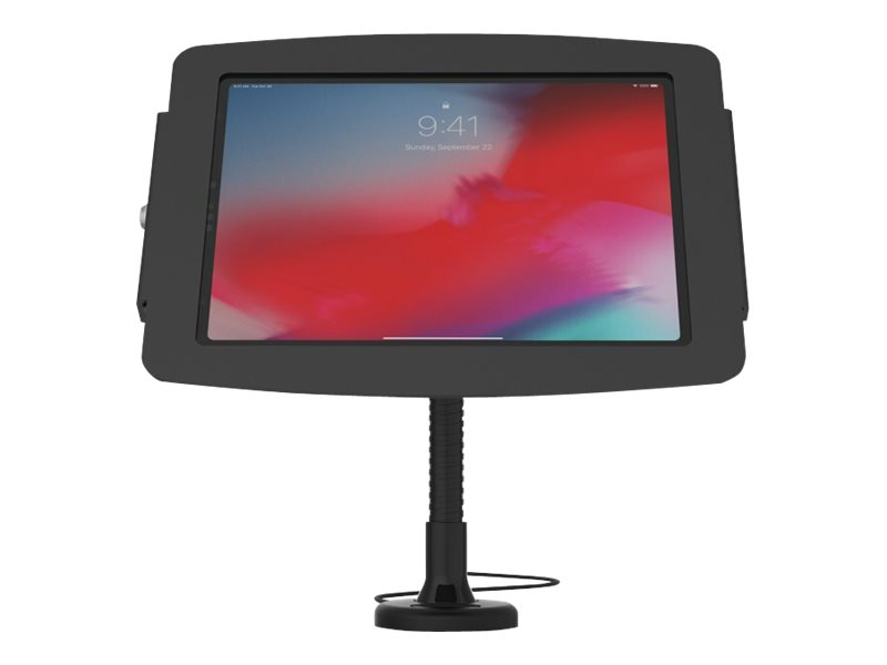 Compulocks iPad 10,2" Support Tablette flexible et et boîtier Space - Kit de montage (bras flexible, enceinte) - pour tablette - verrouillable - aluminium de haute qualité - noir - Taille d'écran : 10.2" - montable sur mur, montable en surface, dessus de comptoir - pour Apple 10.2-inch iPad (7ème génération, 8ème génération, 9ème génération) - 159B102IPDSB - Accessoires pour ordinateur portable et tablette