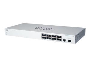 Cisco Business 220 Series CBS220-16P-2G - Commutateur - intelligent - 16 x 10/100/1000 (PoE+) + 2 x Gigabit SFP (liaison montante) - Montable sur rack - PoE+ (130 W) - CBS220-16P-2G-EU - Concentrateurs et commutateurs gigabit