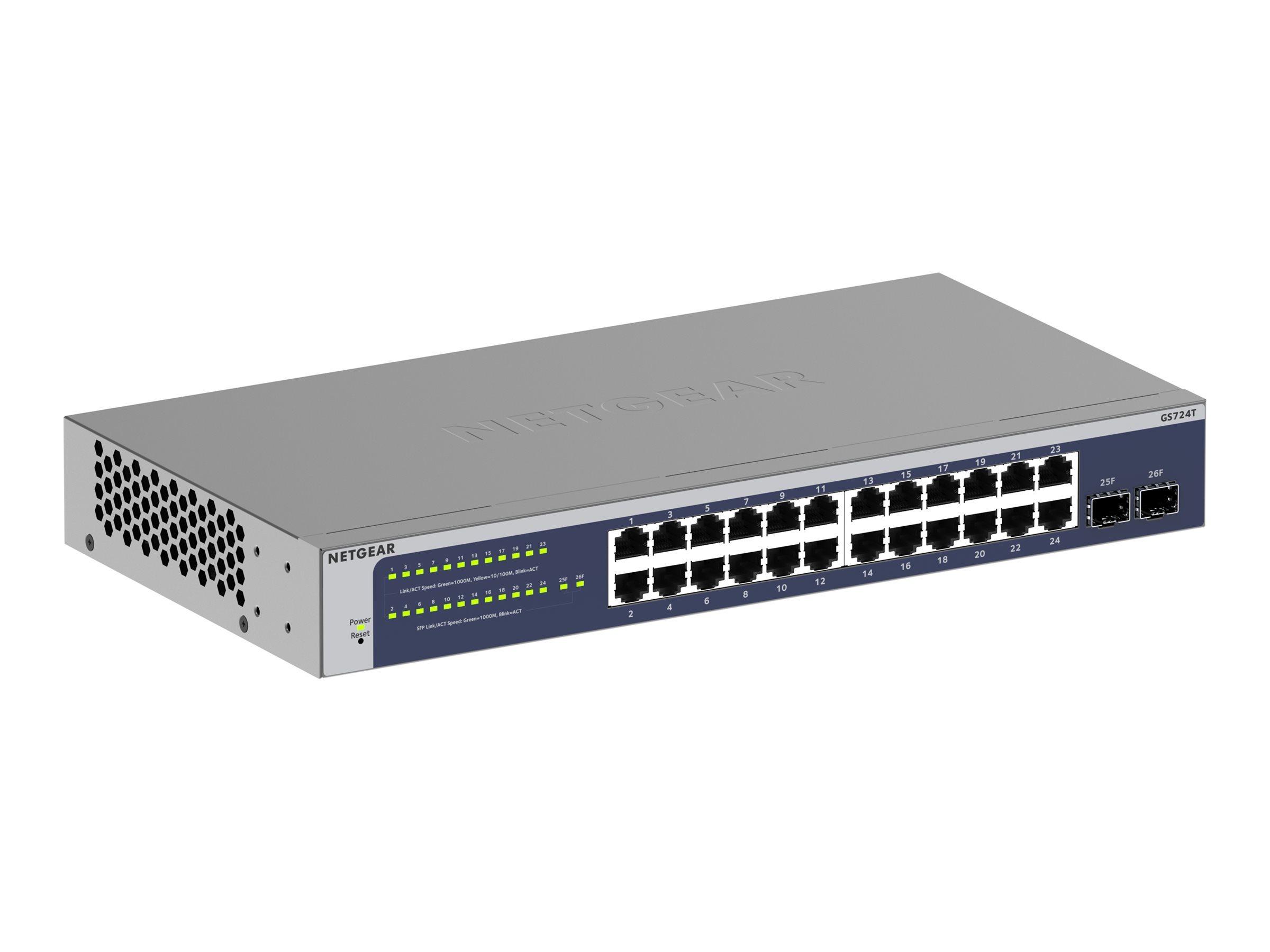 NETGEAR GS724T - Version 6 - commutateur - L3 Lite - intelligent - 24 x 10/100/1000 + 2 x SFP - de bureau, Montable sur rack - GS724T-600EUS - Concentrateurs et commutateurs gigabit