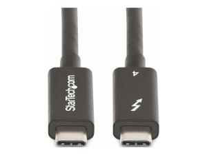 StarTech.com 6ft (2m) Active Thunderbolt 4 Cable, 40Gbps, 100W PD, 4K/8K, Intel Certified, Compatible w/Thunderbolt 3/USB 3.2/DisplayPort (A40G2MB-TB4-CABLE) - Câble USB - 24 pin USB-C (M) pour 24 pin USB-C (M) - USB 3.2 Gen 2 / USB4 / Thunderbolt 3 / Thunderbolt 4- / DisplayPort 1.4a - 2 m - actif, Alimentation USB (100 W), support pour 8K60Hz, support pour 4K60Hz, débit de transfert de données jusqu'à 40 Gbps - noir - A40G2MB-TB4-CABLE - Câbles USB