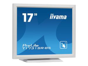 iiyama ProLite T1731SR-W5 - Écran LED - 17" - écran tactile - 1280 x 1024 @ 75 Hz - TN - 250 cd/m² - 1000:1 - 5 ms - HDMI, VGA, DisplayPort - haut-parleurs - blanc - T1731SR-W5 - Écrans d'ordinateur