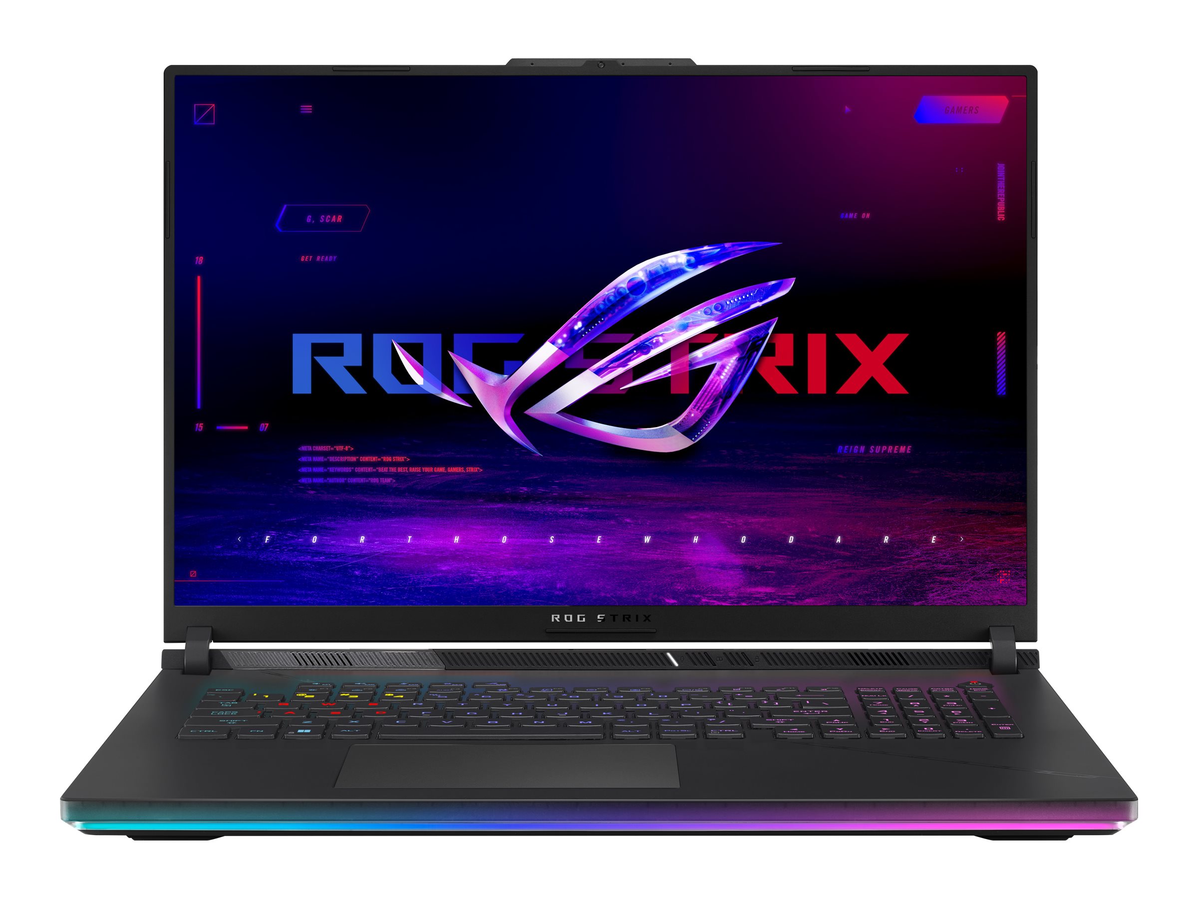 ASUS ROG Strix G18 G834JYR-N6090W - Intel Core i9 - i9-14900HX / jusqu'à 5.8 GHz - Win 11 Home - GeForce RTX 4090 - 64 Go RAM - 2 To SSD NVMe - 18" 2560 x 1600 (WQXGA) @ 240 Hz - 2.5 Gigabit Ethernet - Wi-Fi 6E, Bluetooth - noir - 90NR0IP2-M004H0 - Ordinateurs portables