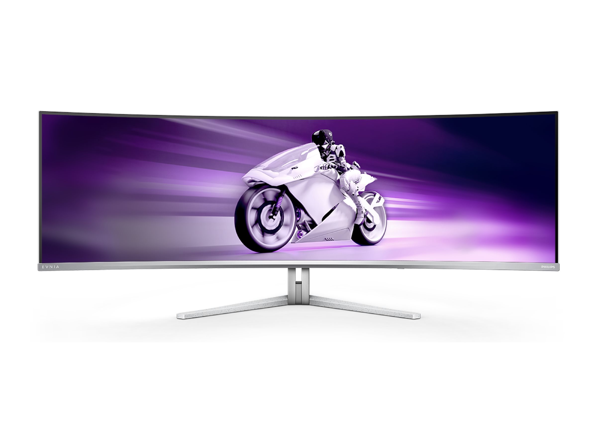 Philips Evnia 8000 49M2C8900 - Moniteur OLED - jeux - incurvé - 49" (48.9" visualisable) - 5120 x 1440 Dual Quad HD @ 240 Hz - 1000 cd/m² - 15000000:1 - DisplayHDR 400 True Black - 0.03 ms - 2xHDMI, DisplayPort, USB-C - haut-parleurs - blanc texturé - 49M2C8900/00 - Écrans d'ordinateur