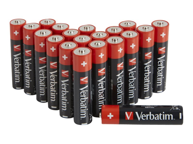 Verbatim - Batterie 20 x AAA / LR03 - Alcaline - 49876 - Batteries universelles