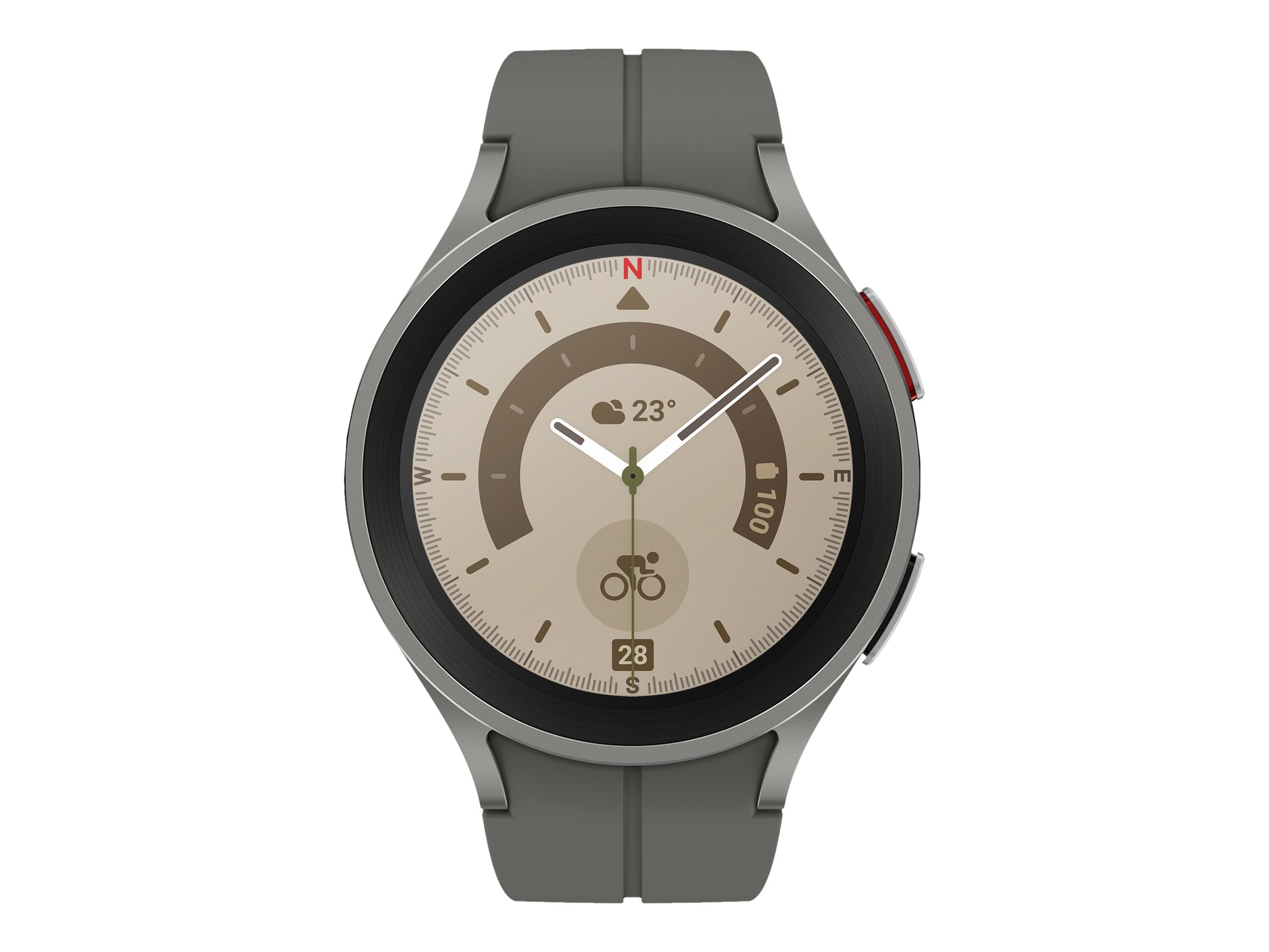 Samsung Galaxy Watch5 Pro - 45 mm - gris titane - montre intelligente avec bande sport - affichage 1.4" - 16 Go - NFC, Wi-Fi, Bluetooth - 46.5 g - SM-R920NZTAXEF - Montres intelligentes