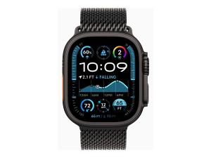 Apple Watch Ultra 2 - 49 mm - titane noir - montre intelligente avec boucle milanaise - taille du bracelet : M - 64 Go - LTE, Wi-Fi 4, UWB, Bluetooth - 4G - 61.8 g - MX5U3NF/A - Montres intelligentes