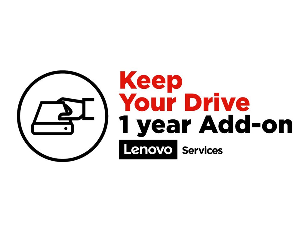 Lenovo Keep Your Drive Add On - Contrat de maintenance prolongé - 1 année - pour K14 Gen 1; ThinkBook 14 G5 IRL; 14 G6 ABP; 16 G6 ABP; ThinkCentre neo 30a 22 - 5WS0L13021 - Options de service informatique