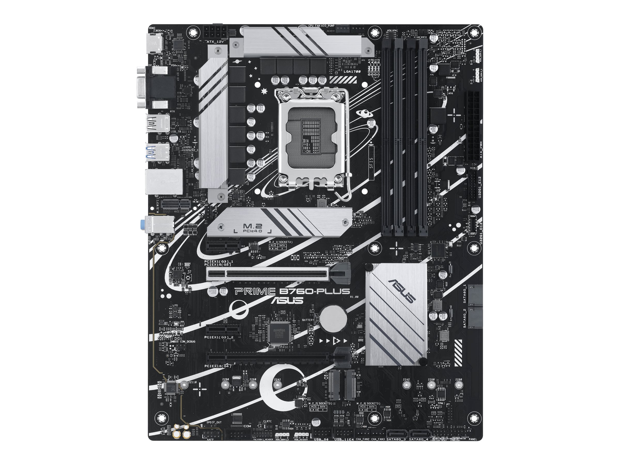 ASUS PRIME B760-PLUS - Carte-mère - ATX - Socket LGA1700 - B760 Chipset - USB 3.2 Gen 1, USB 3.2 Gen 2, USB4, USB-C 3.2 Gen 2x2, USB-C 3.2 Gen 1 - 2.5 Gigabit LAN - carte graphique embarquée (unité centrale requise) - audio HD (8 canaux) - 90MB1EF0-M1EAY0 - Cartes mères (pour processeurs Intel)