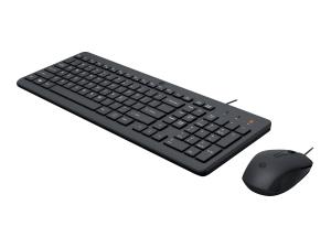 HP 150 - Ensemble clavier et souris - USB - QWERTY - Anglais - noir - pour HP 21, 27; Laptop 14, 15, 15s; Pavilion 15 - 240J7AA#ABB - Claviers