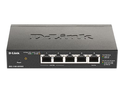 D-Link DGS 1100-05PDV2 - Commutateur - intelligent - 5 x 10/100/1000 (2 PoE) - de bureau - PoE (18 W) - DGS-1100-05PDV2 - Concentrateurs et commutateurs gigabit