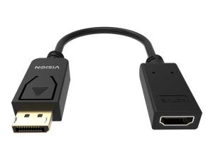 VISION Professional - Adaptateur vidéo - DisplayPort mâle pour HDMI femelle - noir - support 4K - TC-DPHDMI/BL - Câbles HDMI