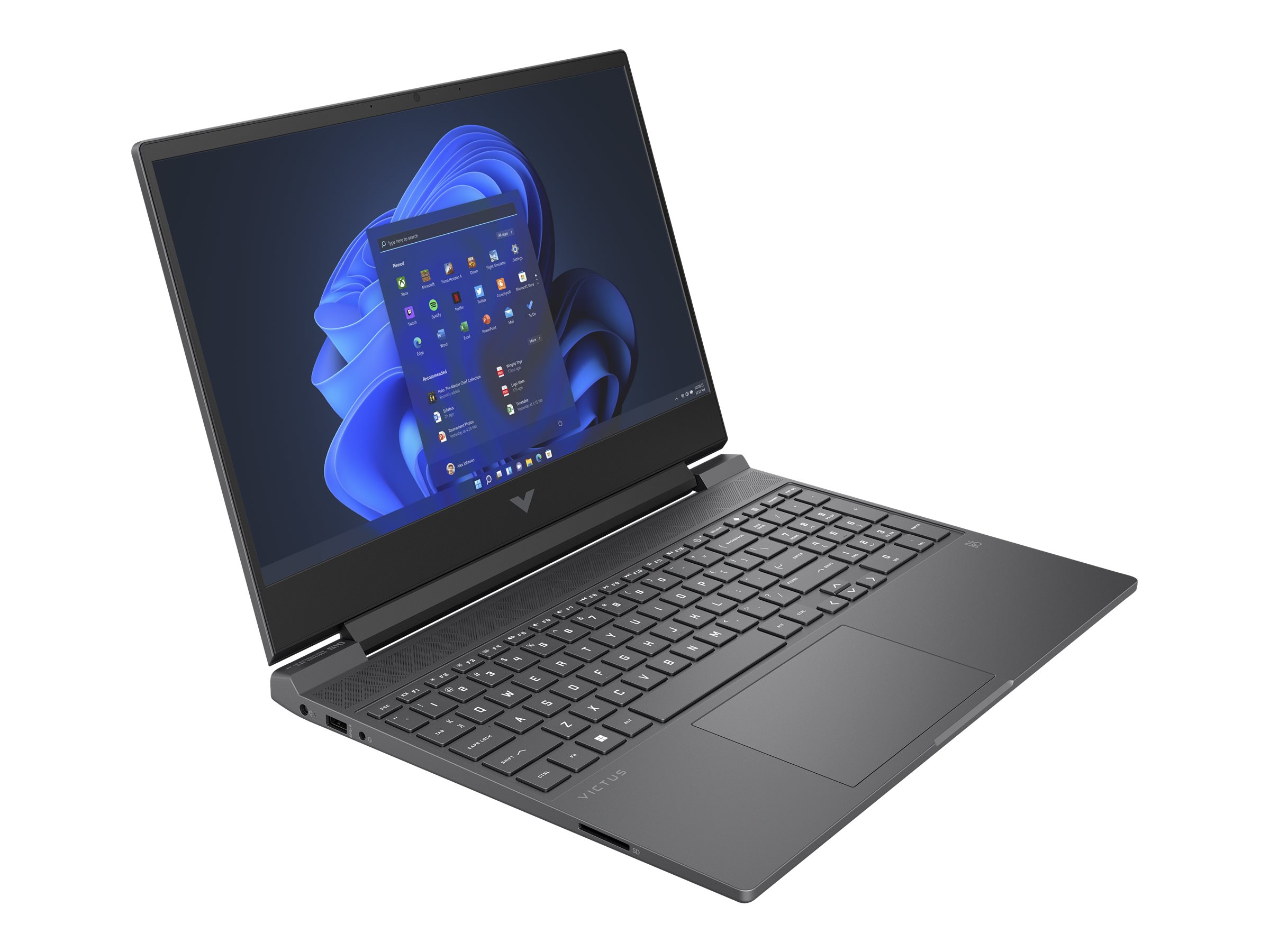 Victus by HP Laptop 15-fa0085nf - Intel Core i5 - 12450H / jusqu'à 4.4 GHz - Win 11 Home - GF RTX 3050  - 16 Go RAM - 512 Go SSD NVMe, TLC - 15.6" IPS 1920 x 1080 (Full HD) @ 144 Hz - Wi-Fi 6, carte sans fil Bluetooth 5.3 - argent mica, chrome noir (logo) - clavier : Français - 809P7EA#ABF - Ordinateurs portables