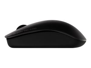 CHERRY MW 2400 - Souris - droitiers et gauchers - optique - 3 boutons - sans fil - 2.4 GHz - récepteur sans fil USB - noir - JW-0710-2 - Souris