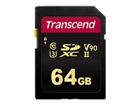 Transcend 700S - Carte mémoire flash - 64 Go - Video Class V90 / UHS-II U3 / Class10 - SDXC UHS-II - TS64GSDC700S - Cartes flash