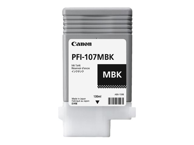 Canon PFI-107 MBK - 130 ml - noir mat - original - réservoir d'encre - pour imagePROGRAF iPF670, iPF680, iPF685, iPF770, iPF780, iPF785 - 6704B001AA - Cartouches d'encre Canon