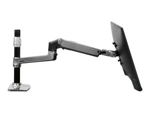 Ergotron LX - Kit de montage (fixation par pince pour bureau, montage par passe-câble, poteau, 2 bras articulés, 2 supports d'extension, plateau pour ordinateur portable) - pour 2 écrans LCD ou écran LCD et ordinateur portable - aluminium poli - Taille d'écran : jusqu'à 24 pouces - ordinateur de bureau - 45-248-026 - Accessoires pour écran