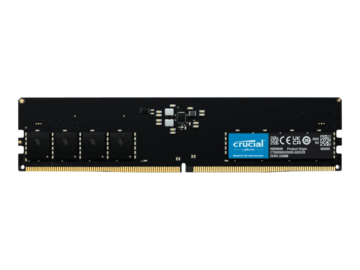 Crucial - DDR5 - module - 32 Go - DIMM 288 broches - 5600 MHz / PC5-44800 - CL46 - 1.1 V - mémoire sans tampon - non ECC - CT32G56C46U5 - DDR5