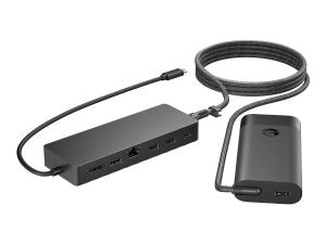 HP Universal - Station d'accueil - USB-C - HDMI, DP - 10Mb LAN - avec chargeur d'ordinateur portable - Europe - 9H0H9AA#ABB - Stations d'accueil pour ordinateur portable