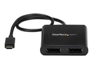 StarTech.com Hub MST USB Type-C vers 2x DisplayPort - Splitter / Répartiteur Multi Stream Transport USB-C vers 2 ports DP (MSTCDP122DP) - Adaptateur DisplayPort - 24 pin USB-C (M) pour DisplayPort (F) - Displayport 1.2/Thunderbolt 3 - 38.6 m - alimentation USB, support 4K30Hz (3840 x 2160), support 2 560 x 1 600 (WQXGA) 60 Hz - noir - pour P/N: BNDTB10GI, BNDTB210GSFP, BNDTB310GNDP, BNDTB410GSFP, BNDTB4M2E1, BNDTBUSB3142 - MSTCDP122DP - Câbles vidéo