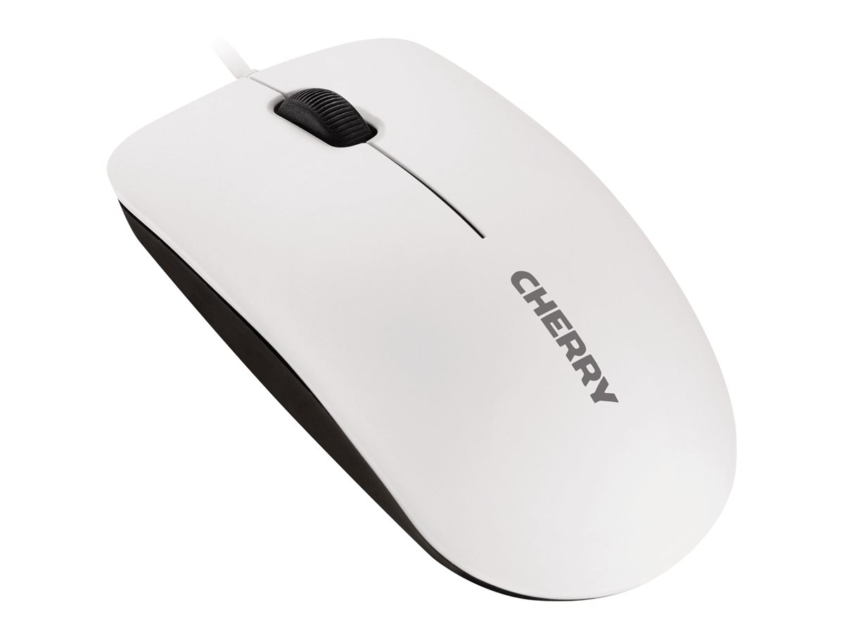 CHERRY MC 1000 - Souris - droitiers et gauchers - optique - 3 boutons - filaire - USB - blanc (supérieur), base noire - JM-0800-0 - Souris