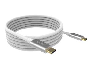 Vision - Câble USB - 24 pin USB-C (M) pour 24 pin USB-C (M) - USB 3.1 Gen 1 - 3 A - 4 m - blanc - TC 4MUSBC - Câbles USB