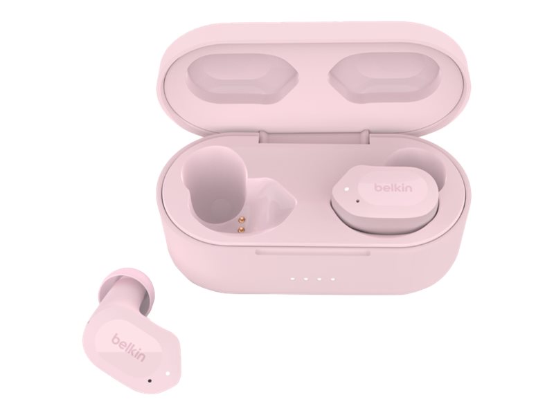 Belkin SoundForm Play - Écouteurs sans fil avec micro - intra-auriculaire - Bluetooth - Suppresseur de bruit actif - rose - AUC005BTPK - Écouteurs