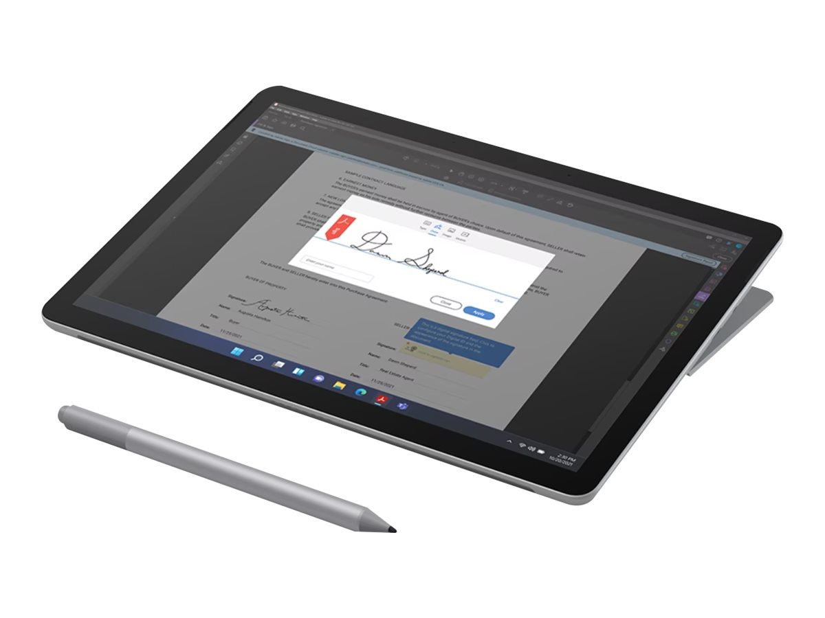 Microsoft Surface Go 4 for Business - Tablette - Intel N-series - N200 / jusqu'à 3.7 GHz - Win 11 Pro - UHD Graphics - 8 Go RAM - 256 Go SSD - 10.5" écran tactile 1920 x 1280 - IEEE 802.11b, IEEE 802.11a, IEEE 802.11g, IEEE 802.11n, IEEE 802.11ac, NFC, 802.11ax, Bluetooth 5.1, IEEE 802.11ax (Wi-Fi 6) - NFC, Wi-Fi 6 - platine - XIG-00004 - Ordinateurs portables