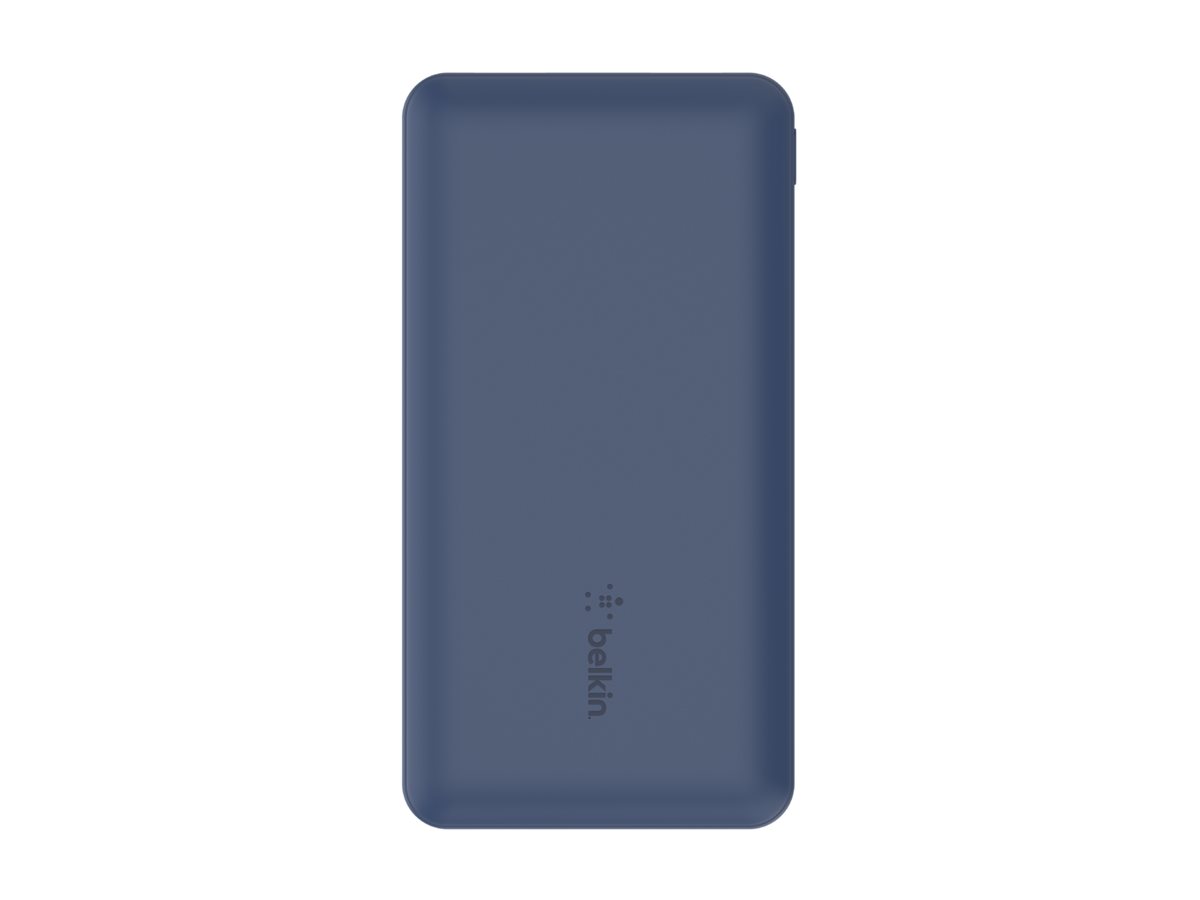 Belkin BOOST CHARGE - Banque d'alimentation - 10000 mAh - 18 Watt - 3 connecteurs de sortie (24 pin USB-C, 2 x USB) - bleu - BPB011BTBL - Adaptateurs électriques et chargeurs