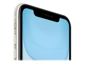 Apple iPhone 11 - 4G smartphone - double SIM / Mémoire interne 128 Go - Écran LCD - 6.1" - 1792 x 828 pixels - 2x caméras arrière 12 MP, 12 MP - front camera 12 MP - blanc - MHDJ3ZD/A - Téléphones 4G