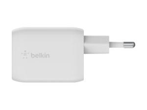 Belkin BoostCharge Pro GaN - Adaptateur secteur - Technologie PPS et GaN - 65 Watt - Fast Charge, PD 3.0 - 2 connecteurs de sortie (2 x USB-C) - blanc - WCH013vfWH - Adaptateurs électriques et chargeurs