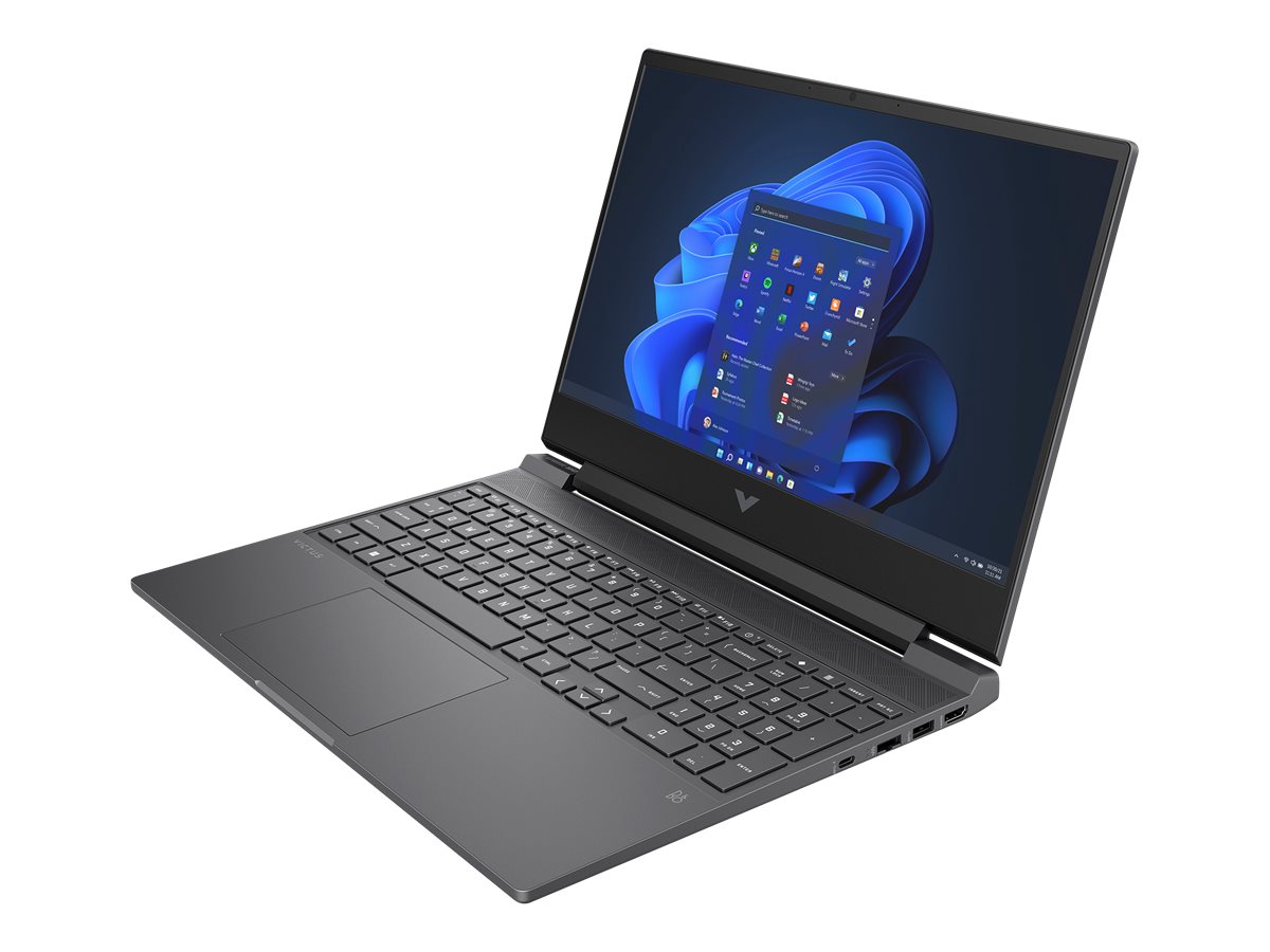 Victus by HP Laptop 15-fa1016nf - Intel Core i5 - 12500H / jusqu'à 4.5 GHz - Win 11 Home - GeForce RTX 4060 - 16 Go RAM - 512 Go SSD NVMe, TLC - 15.6" IPS 1920 x 1080 (Full HD) @ 144 Hz - Wi-Fi 6, carte sans fil Bluetooth 5.3 - argent mica, chrome noir (logo) - clavier : Français - 824V3EA#ABF - Ordinateurs portables