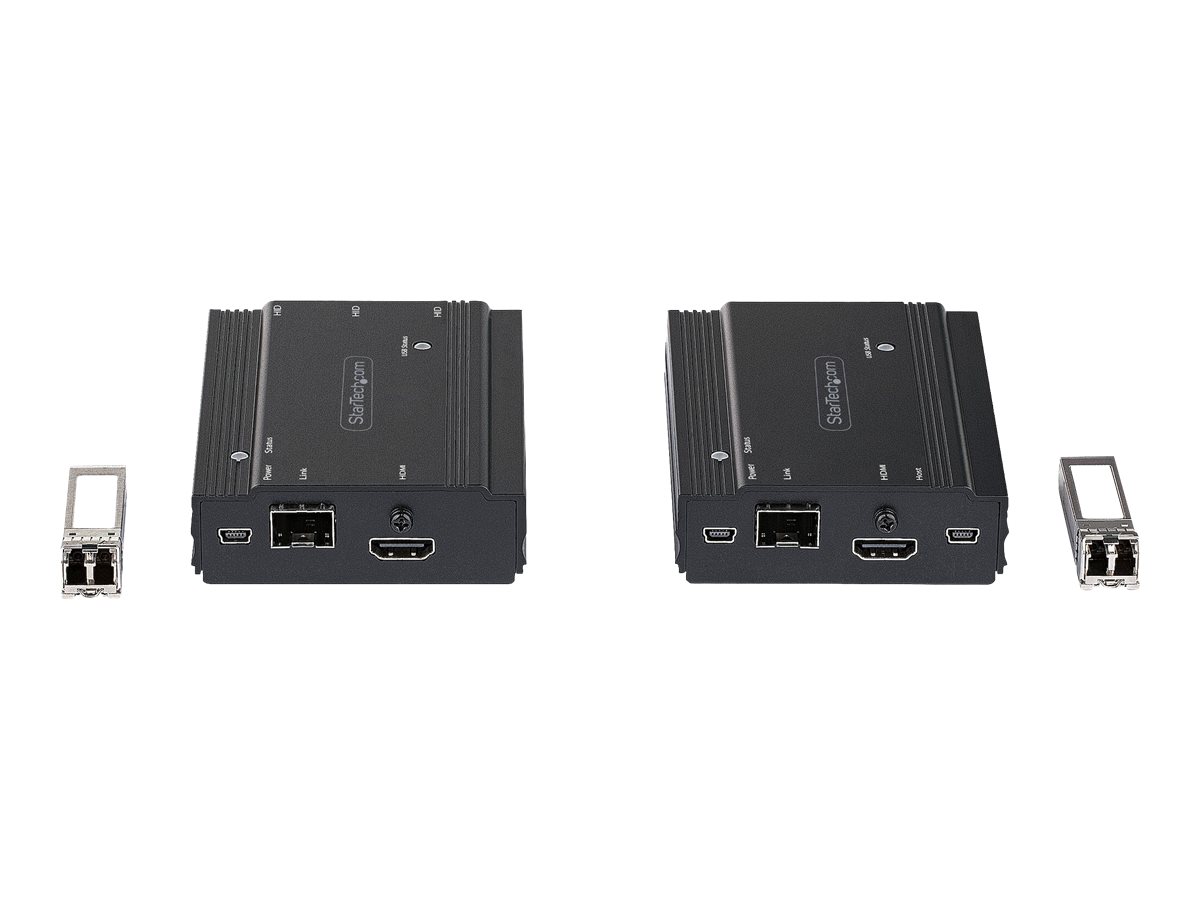 StarTech.com Extendeur KVM 4K HDMI Fibre Optique - Extender Commutateur Console KVM HDMI Video & USB - jusqu'à 300m (MultiMode) - 2 Modules 10G MMF SFP+ - Kit Extension KVM (TX/RX) (SV565FXHD4KU) - Rallonge écran-clavier-souris/audio - 10GbE - plus de fibre optique - USB - 10GBase-SR - jusqu'à 300 m - 850 nm - SV565FXHD4KU - Prolongateurs de signal