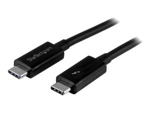 StarTech.com 2m (6.6ft) Thunderbolt 3 Cable, 20Gbps, 100W PD, 4K Video, Thunderbolt-Certified, Compatible w/ TB4/USB 3.2/DisplayPort - Câble Thunderbolt - 24 pin USB-C (M) pour 24 pin USB-C (M) - Thunderbolt 3 / USB / DisplayPort - 2 m - noir - pour P/N: CDP2HDUACP, CDP2HDUACPW, MST30C2DPPD - TBLT3MM2M - Câbles spéciaux