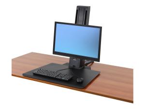 Ergotron WorkFit-SR Monitor Standing Desk Workstation - Kit de montage - pour écran LCD/équipement PC - aluminium - noir - Taille d'écran : jusqu'à 24 pouces - pinces montables, montrable sur bureau - 33-415-085 - Accessoires pour écran
