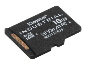 Kingston Industrial - Carte mémoire flash - 16 Go - A1 / Video Class V30 / UHS-I U3 / Class10 - microSDHC UHS-I - SDCIT2/16GBSP - Cartes flash