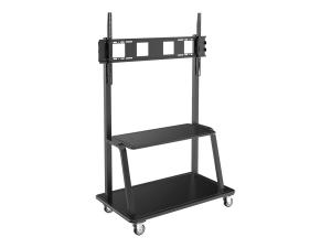 Eaton Tripp Lite Series Heavy-Duty Rolling TV Cart for 60" to 105" Flat-Screen Displays, Locking Casters, Black - Chariot - pour écran plat/tableau blanc/ordinateur portable/équipement audiovisuel - acier - noir - Taille d'écran : 60"-105" - DMCS60105XXDD - Chariots