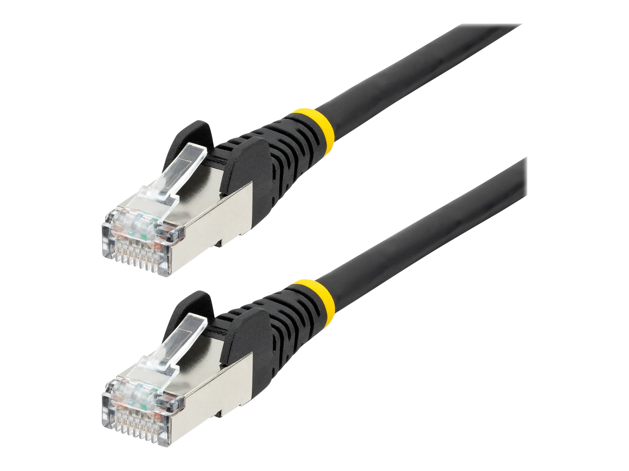 StarTech.com 5m CAT6a Ethernet Cable - Black - Low Smoke Zero Halogen (LSZH) - 10GbE 500MHz 100W PoE++ Snagless RJ-45 w/Strain Reliefs S/FTP Network Patch Cord - Cordon de raccordement - RJ-45 (M) pour RJ-45 (M) - 5 m - S/FTP - CAT 6a - IEEE 802.3bt - sans halogène, moulé, sans crochet, bloqué - noir - NLBK-5M-CAT6A-PATCH - Câbles à paire torsadée