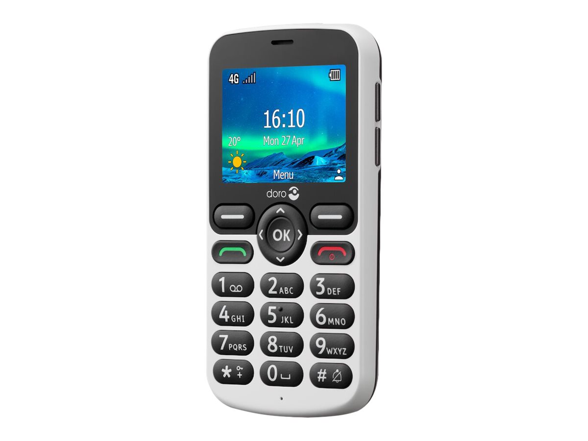 DORO 5860 - 4G téléphone de service - microSD slot - 320 x 240 pixels - rear camera 2 MP - noir, blanc - 8205 - Téléphones 4G