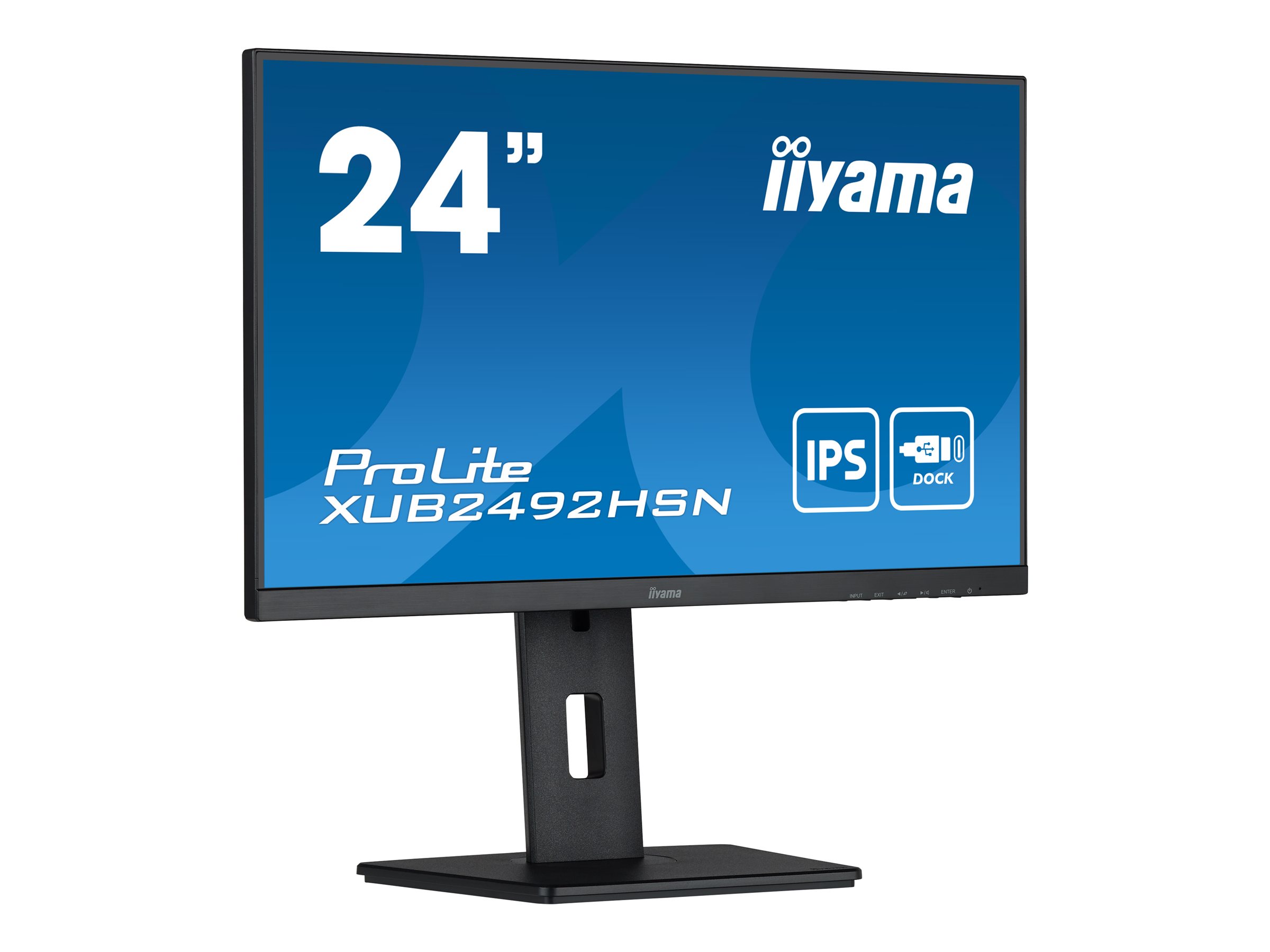 iiyama ProLite XUB2492HSN-B5 - Écran LED - 24" (23.8" visualisable) - 1920 x 1080 Full HD (1080p) @ 75 Hz - IPS - 250 cd/m² - 1000:1 - 4 ms - HDMI, DisplayPort, USB-C - haut-parleurs - noir mat - XUB2492HSN-B5 - Écrans d'ordinateur